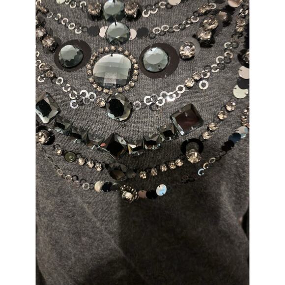 Tory Burch Cashmere Womens Sweater Size M Luxury Boho Embellished Whimsigoth - Picture 6 of 12